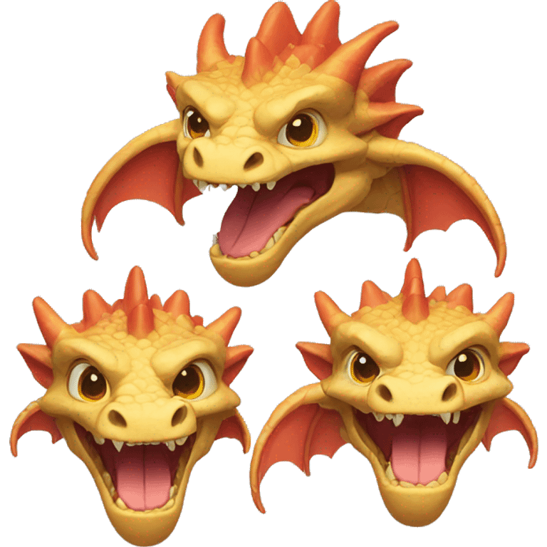 dragon with one body and three heads from three necks  emoji