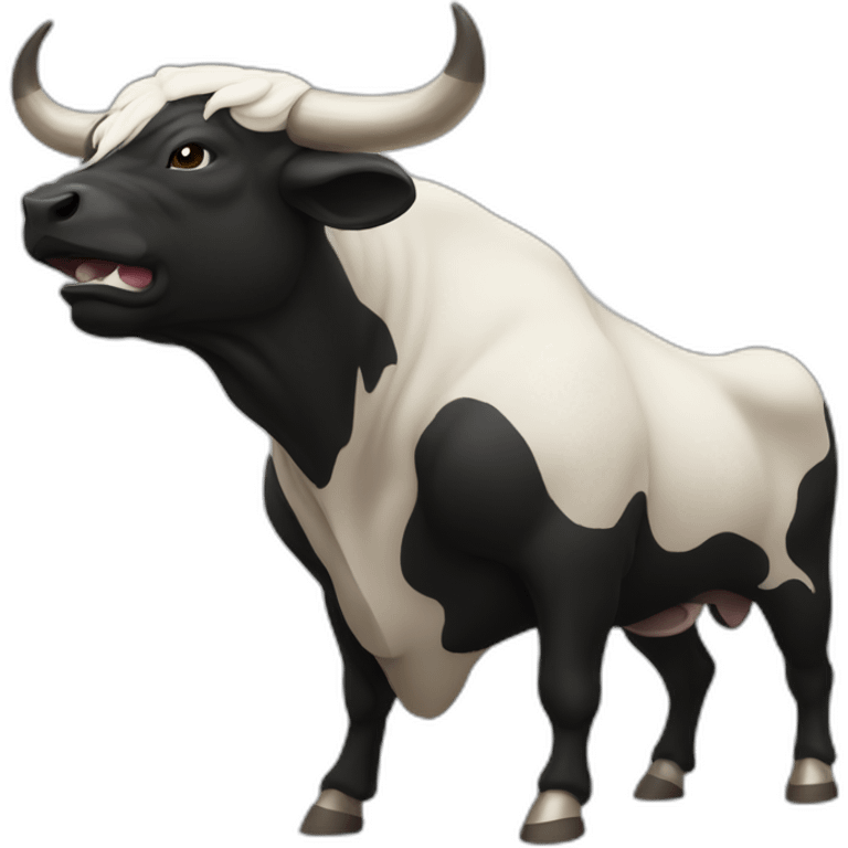 fighting black bull emoji