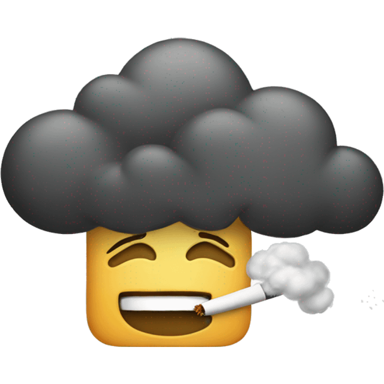 Smoking in a cloud emoji