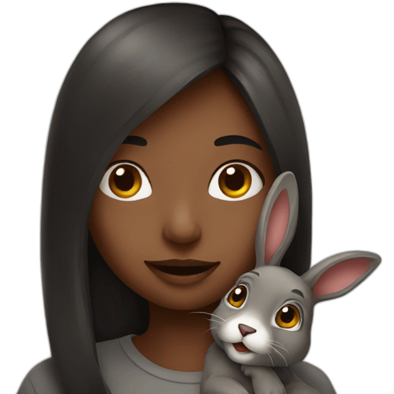 girl whith dark hare emoji