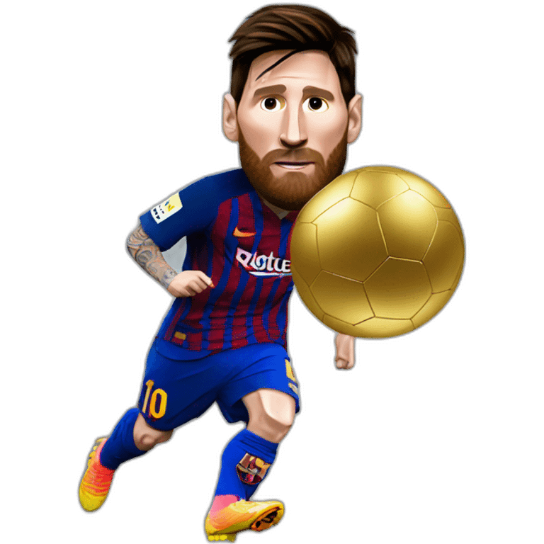 Messi with ballon dor emoji