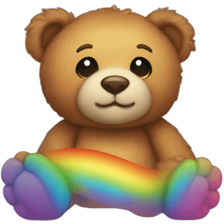 Rainbow teddy bear emoji