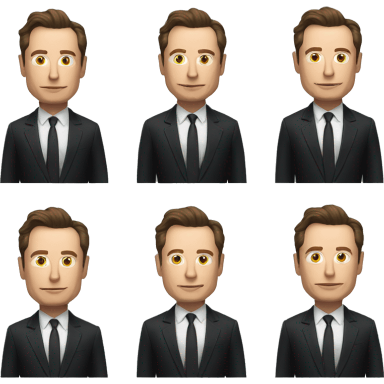 Elon Musk with black suit emoji