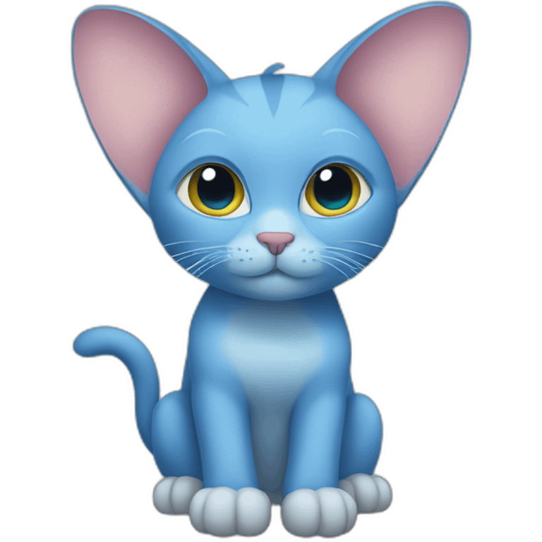 Blue cat with elephant ears emoji