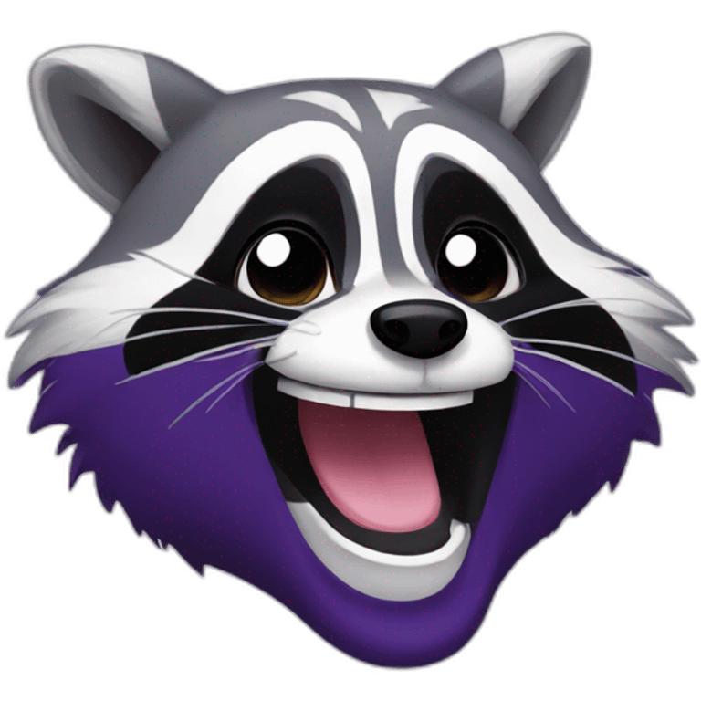 violet raccoon is laughing emoji