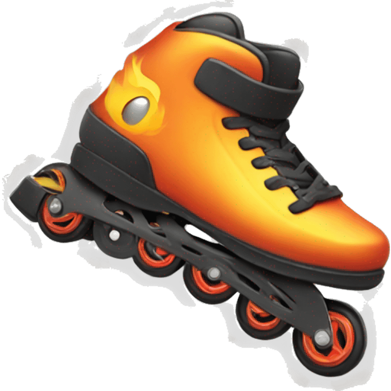 an inline rollerblade that only has the wheels on fire emoji