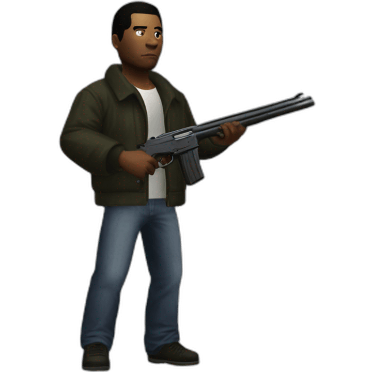 GTA III Main Character with shotgun emoji