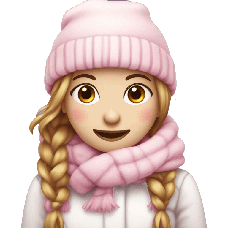 A pink cute girl snowman  emoji