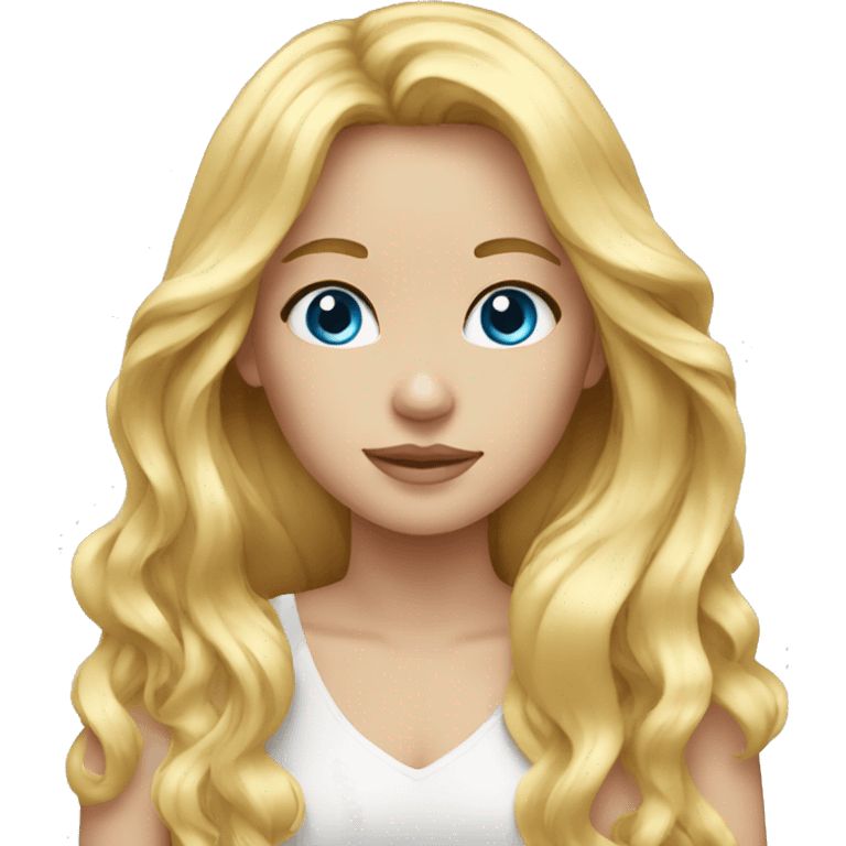 a girl with long blonde hair blue eyes emoji