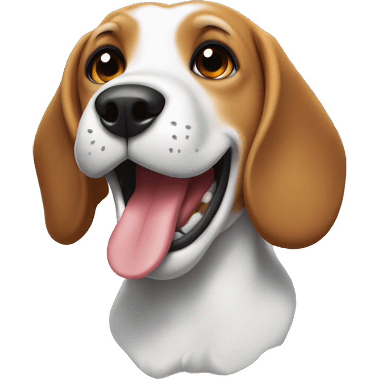 Beagle with stone in mouth  emoji