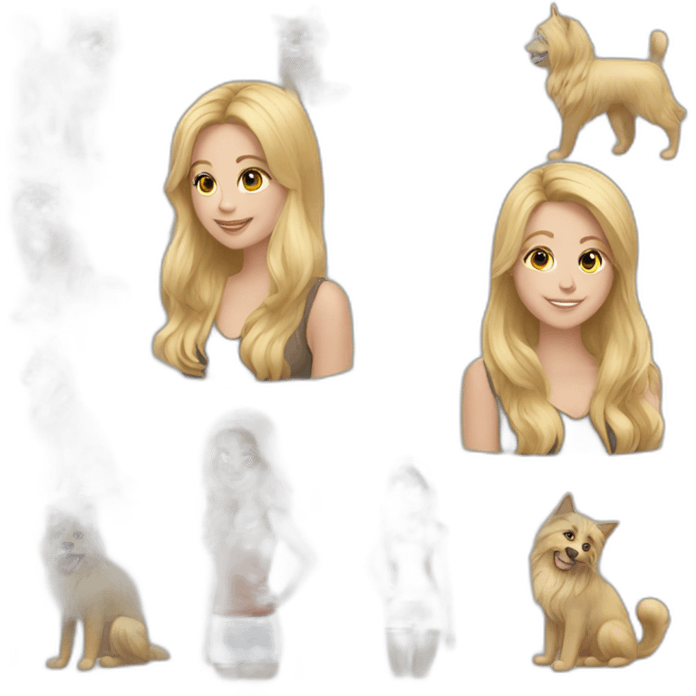 Blonde woman doing with with maincoon emoji