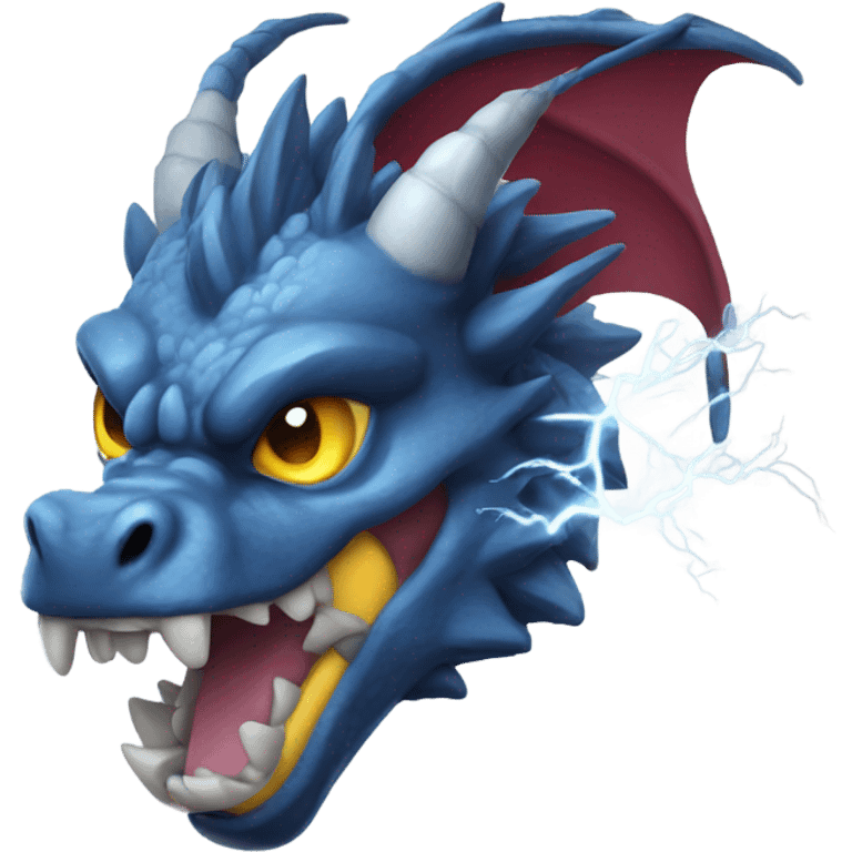 A thunderstorm dragon emoji