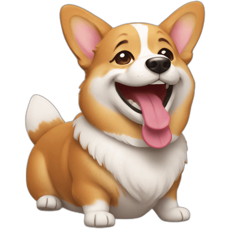 corgi laughing apple emoji emoji