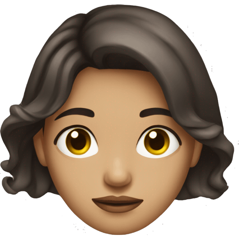 Beautiful woman brunette sad emoji