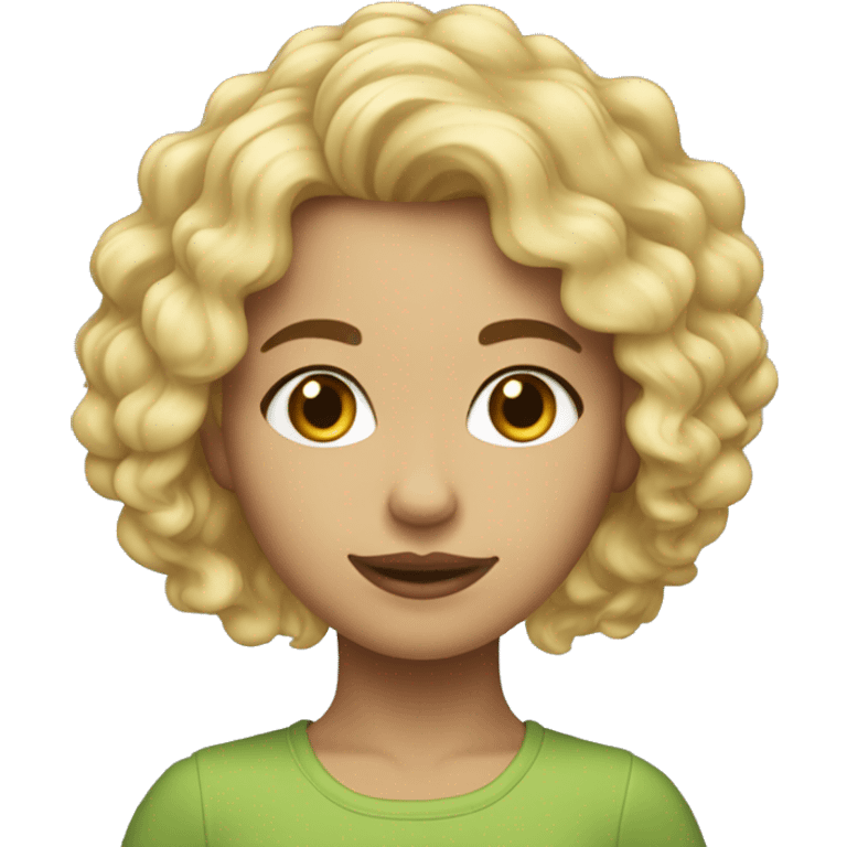 Fille blonde cheveux bouclés  emoji