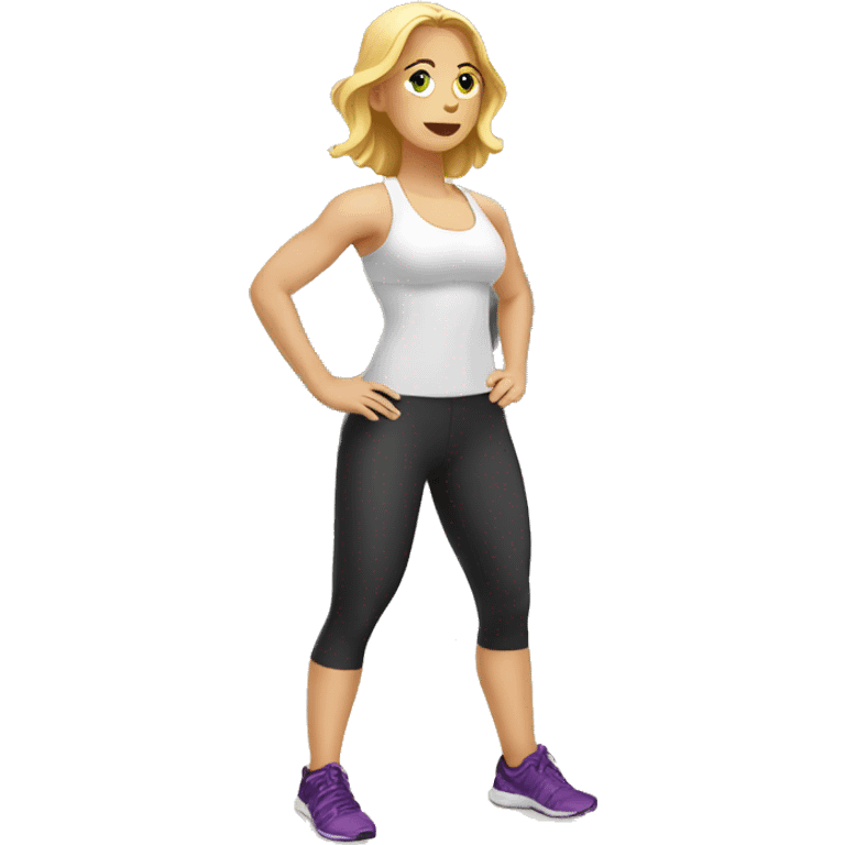 white Woman working out at the gym emoji