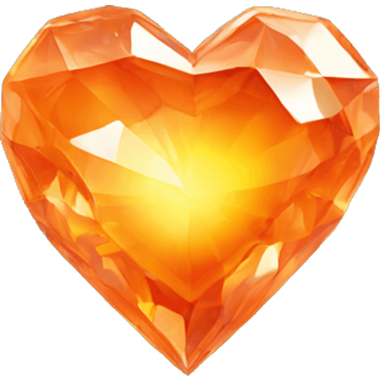 Orange crystal heart emoji