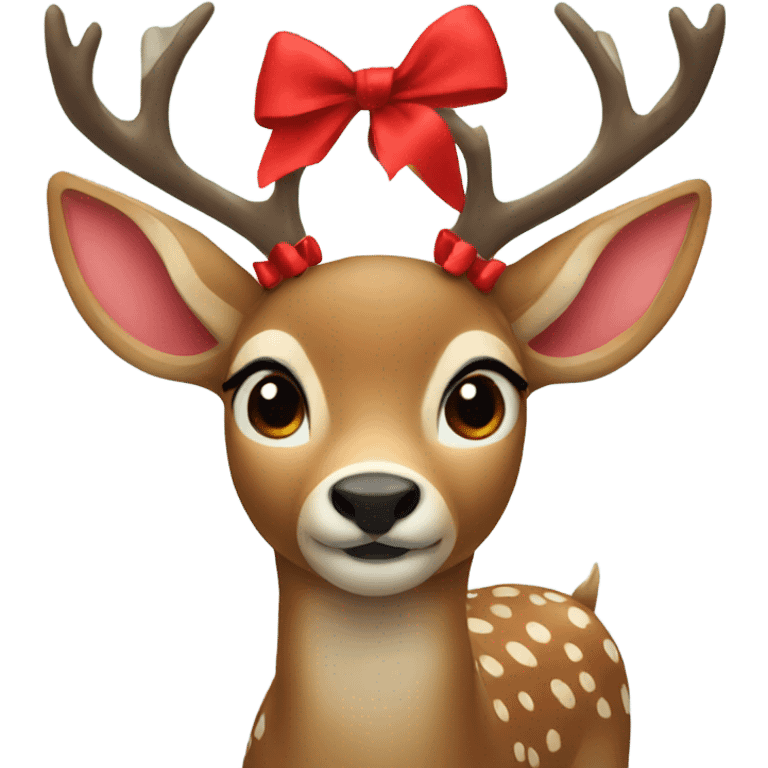 Deer with a red bow emoji