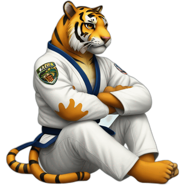 BJJ seated guard  Tiger  emoji