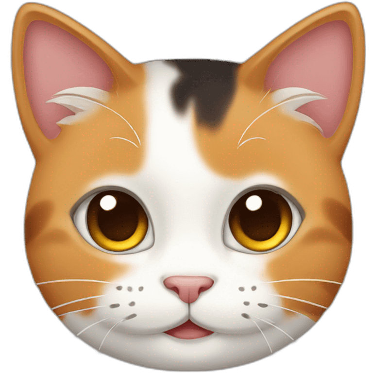 Cute smile calico cat emoji