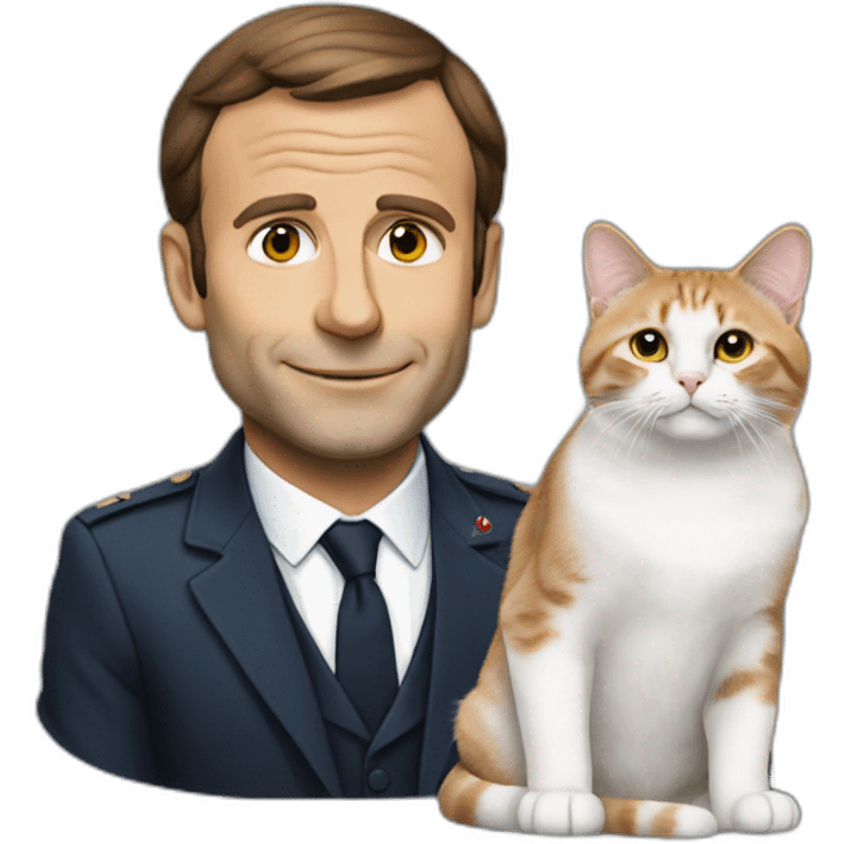 Macron avec un cat emoji