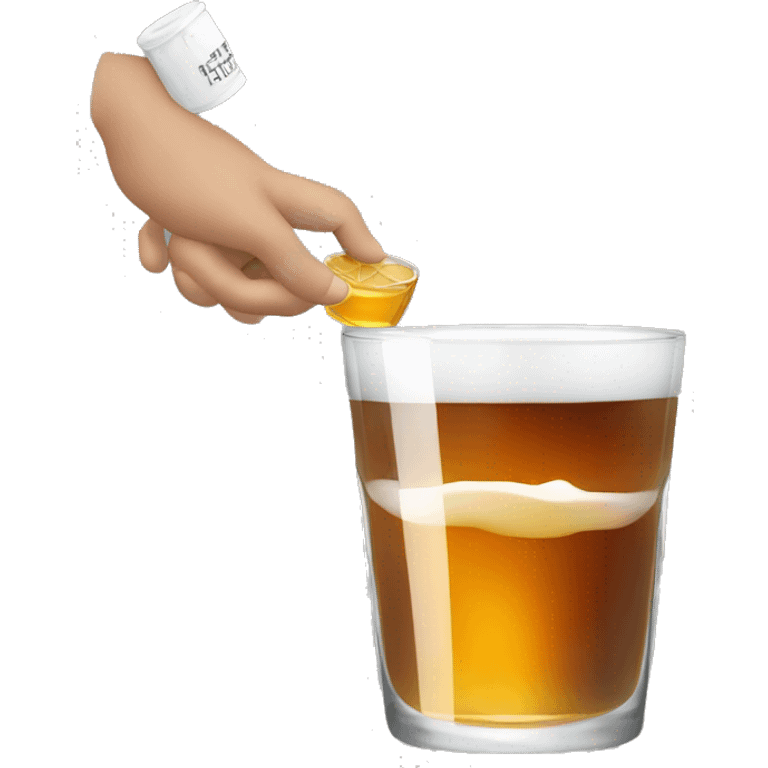 white hand holds whiskey drink emoji