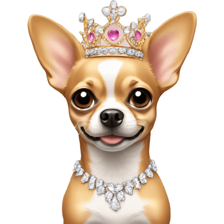 tan chihuahua wearing tiara emoji