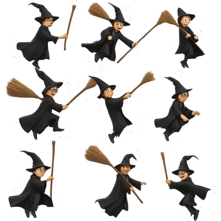 Harry Potter riding a broomstick  emoji