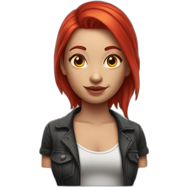 3d red hair tattoed girl emoji