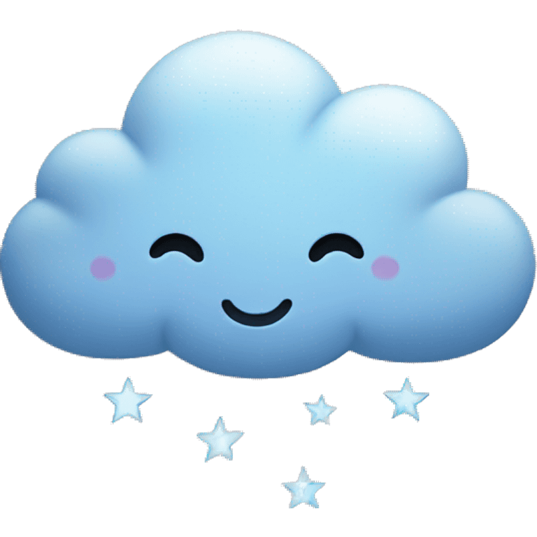 cloud with stars and crescent moo emoji