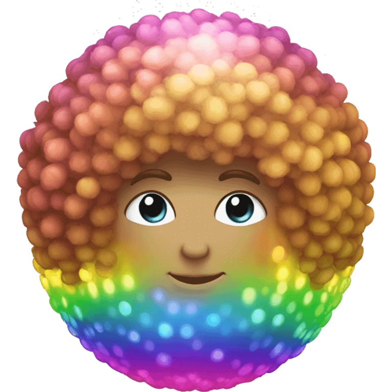 Disco ball rainbow afro emoji