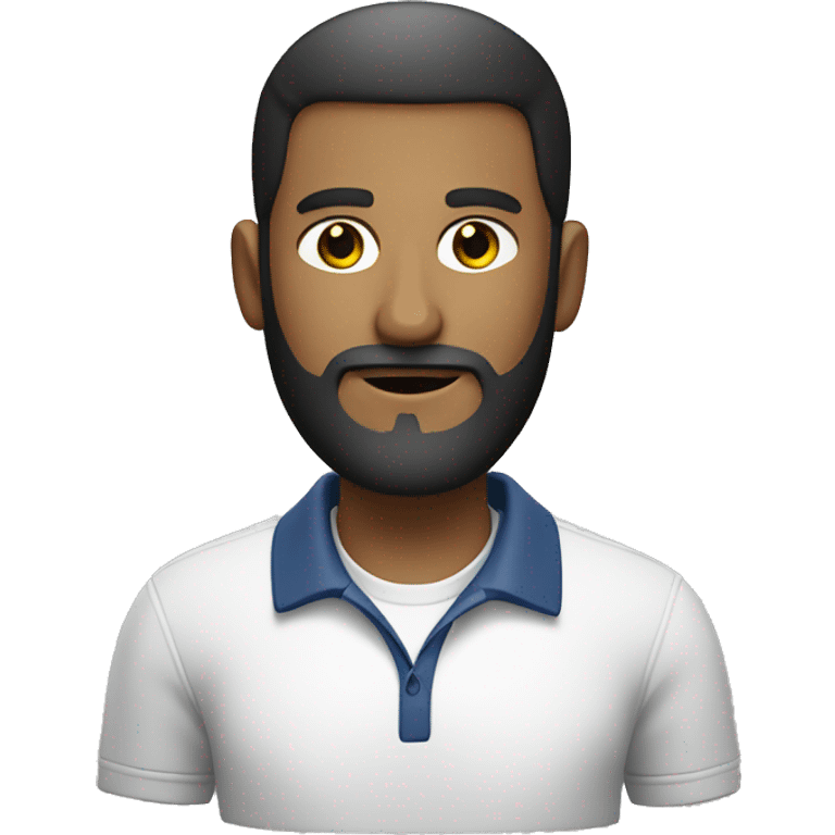  a man with beard and a comb over wearing a polo t shirt emoji