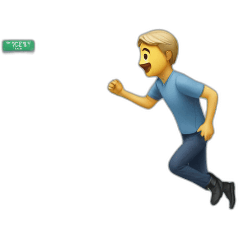 man escape out of clinic emoji