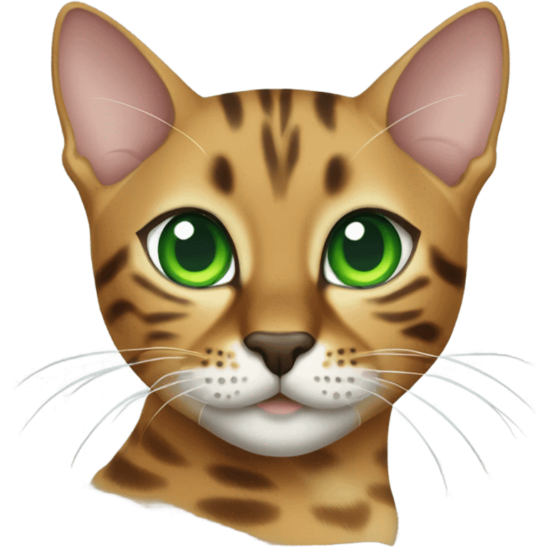 bengal cat with green eyes emoji