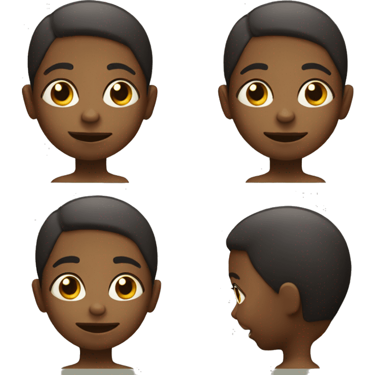 African American toddler with cell phone emoji