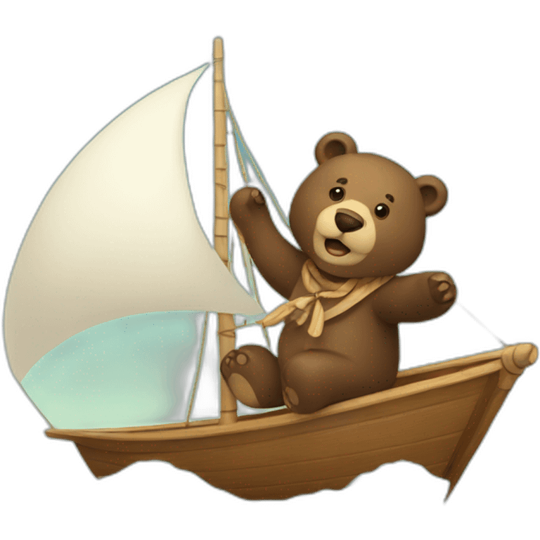 bear sailing emoji