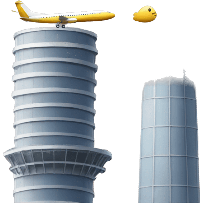 a plane and 2 towers emoji