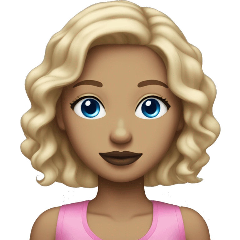 Light skin girl with pink lips, blue eyes, and dirty blonde hair emoji