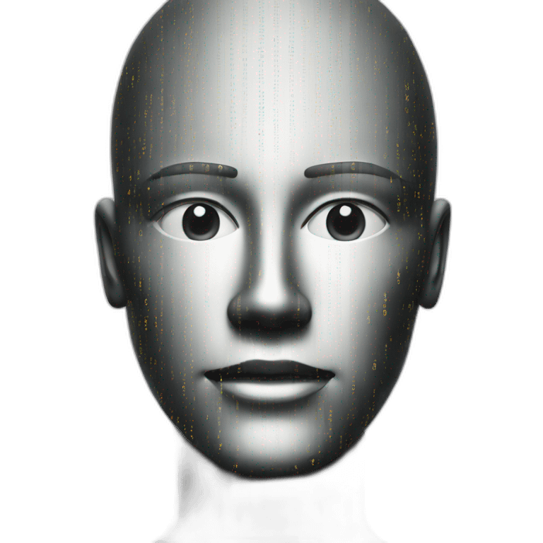 Binary Code Forming a Human Face emoji