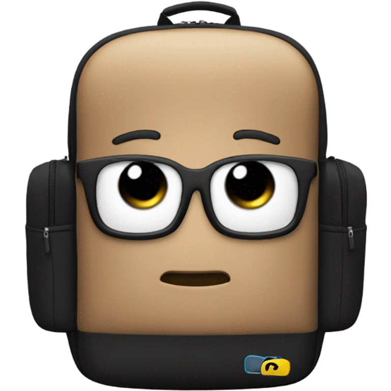 Tech backpack with no eye and color black emoji