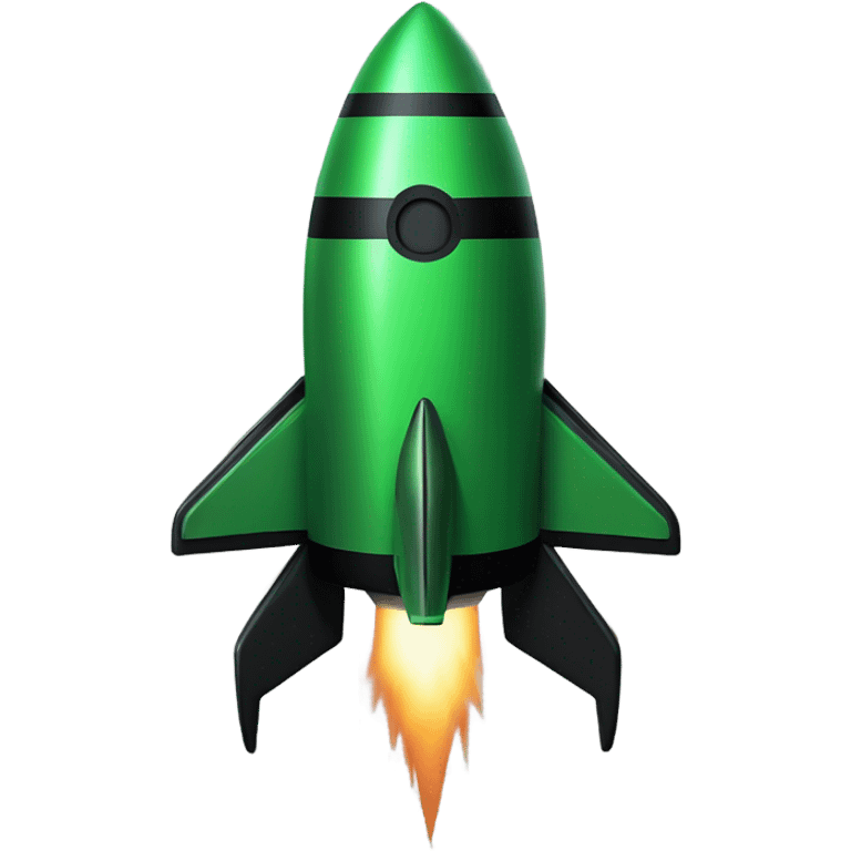 green and black rocket ship emoji