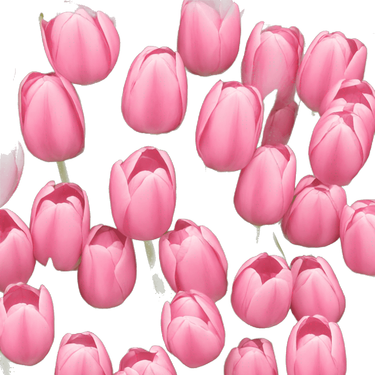 A lot of tulips tied with a light pink bow emoji