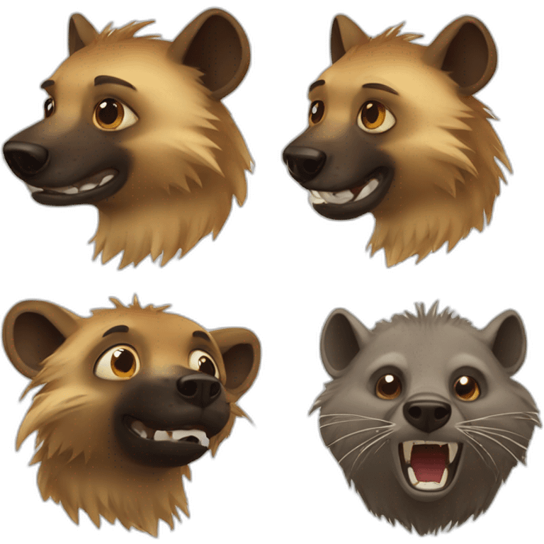 hyena and beaver emoji