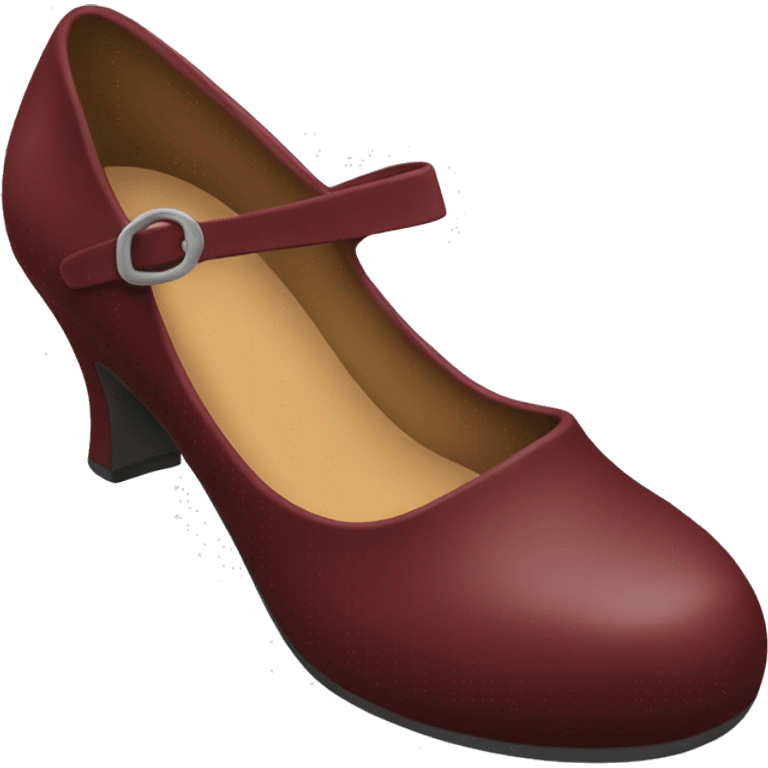 Dark red mary jane shoes emoji