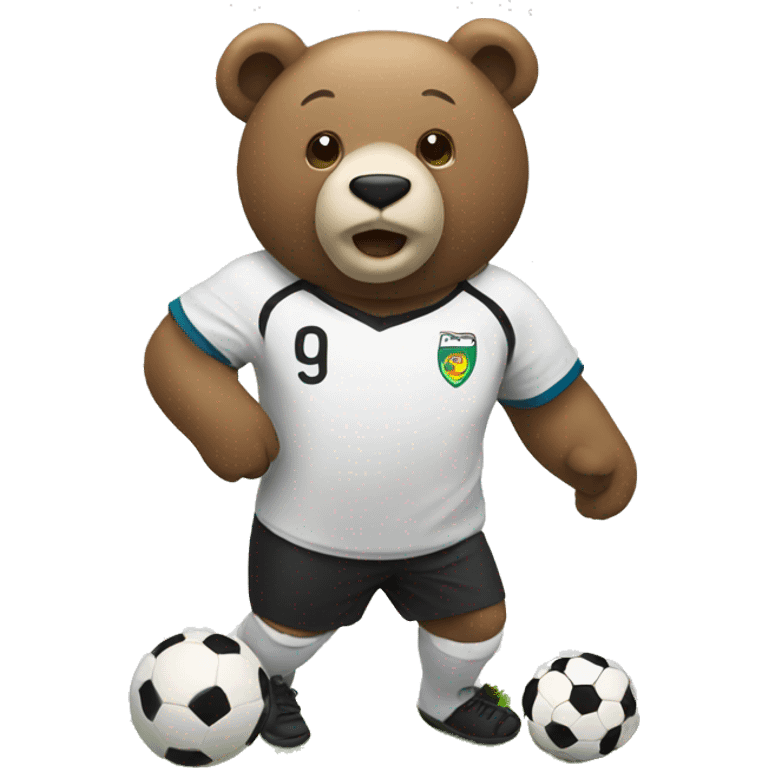 polabear playing the soccer emoji