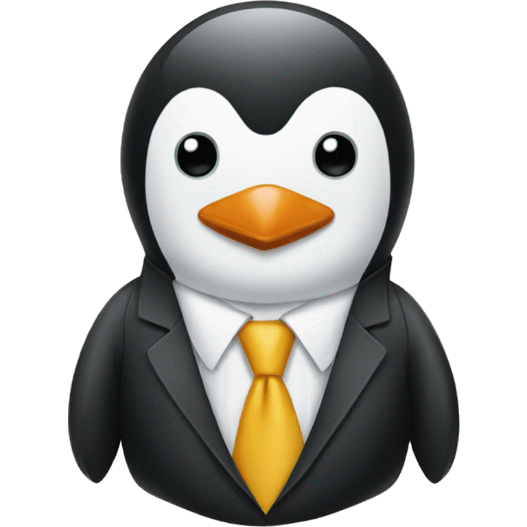 Penguin with a tie emoji