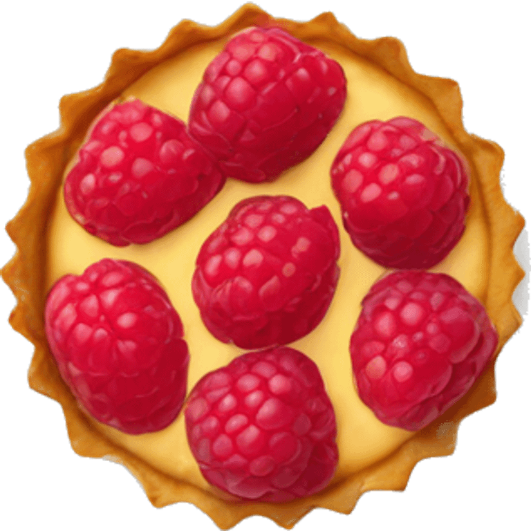 tartlet with raspberries top view emoji