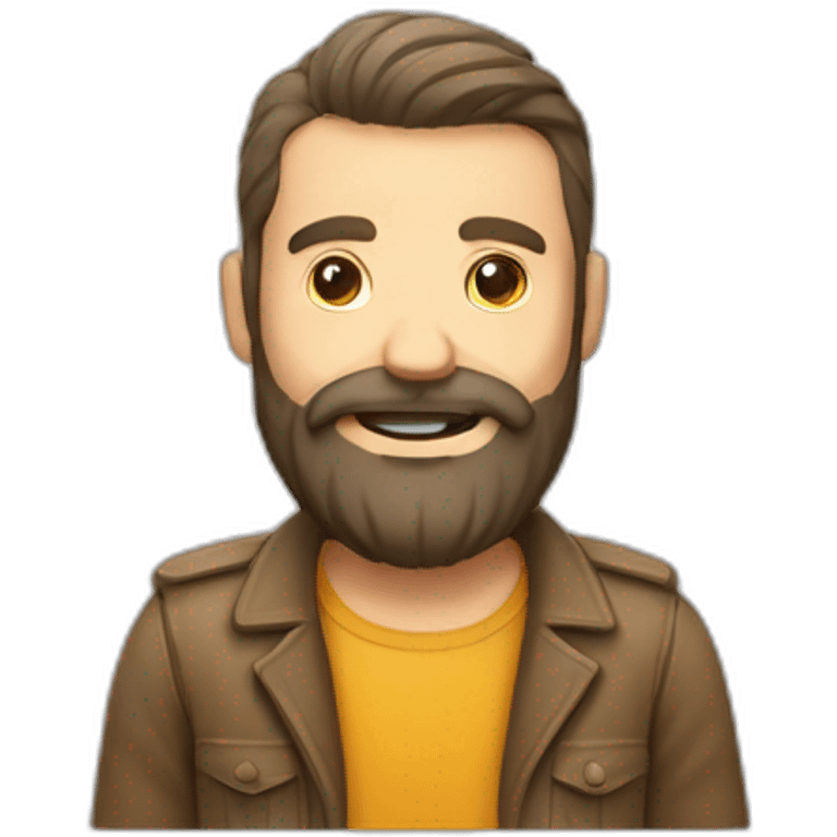 Un homme barbu qui boit une bière  emoji