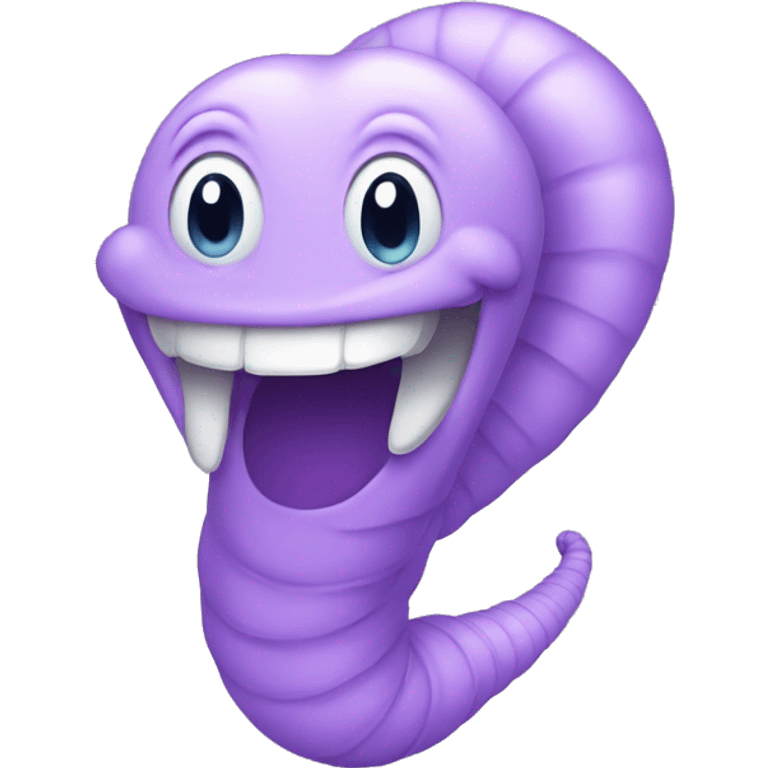 Light Purple worm smiling  emoji