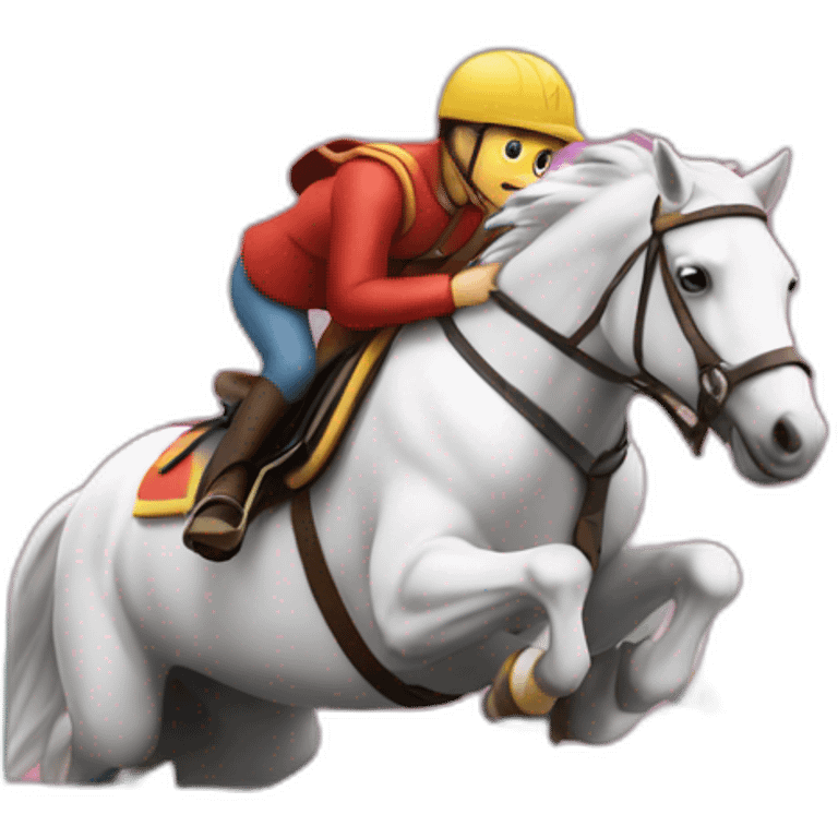 Cheval sautant au dessus d'un obstacle emoji